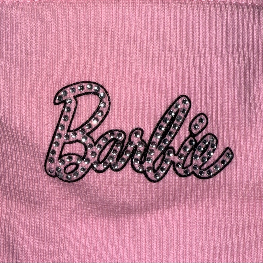 Barbie Cropped Top & Pink Metallic Skirt, Halloween Costume, Size S